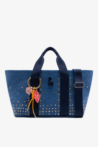 Americana Tote Bag Blue Denim Bag Larroudé