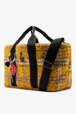 Americana Tote Bag In Dijon Plaid Fur