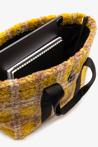 Americana Tote Bag In Dijon Plaid Fur
