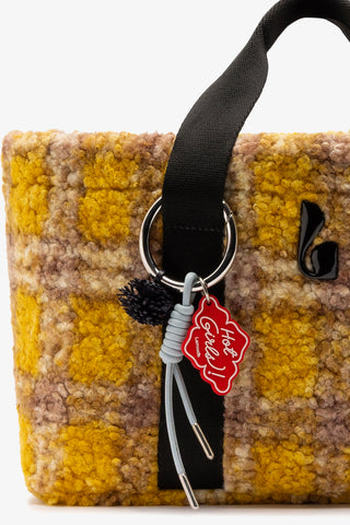 Americana Tote Bag In Dijon Plaid Fur