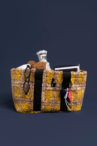 Americana Tote Bag In Dijon Plaid Fur