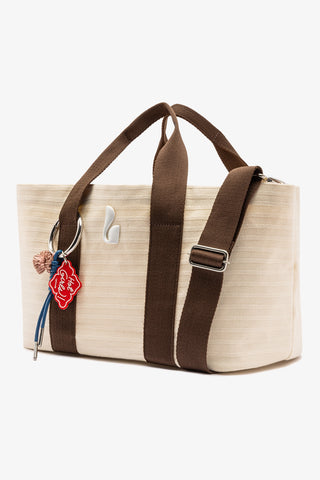Americana Tote Bag In Ivory Awning Stripe