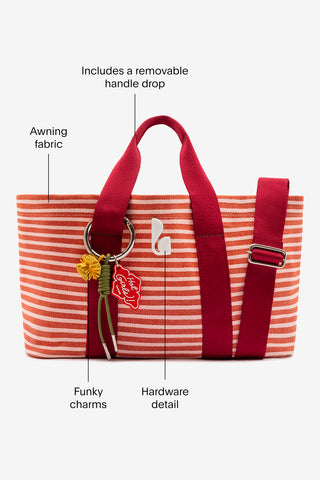 Americana Tote Bag In Tulip Awning Stripe