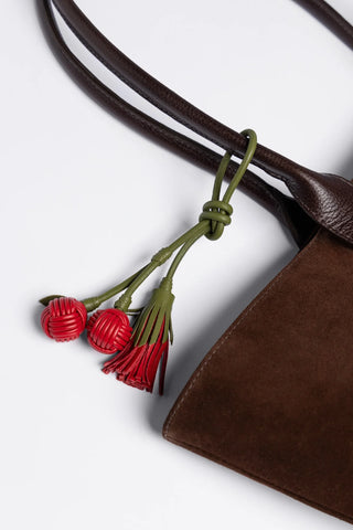 City Tote Bag Brown Suede Bag Larroudé