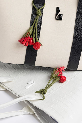 City Tote Bag White Croco Leather Bag Larroudé