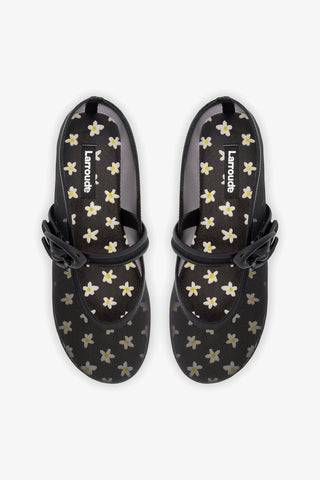 Verona Mesh Ballet Flat In Black Mesh and Leather Ballet Larroudé
