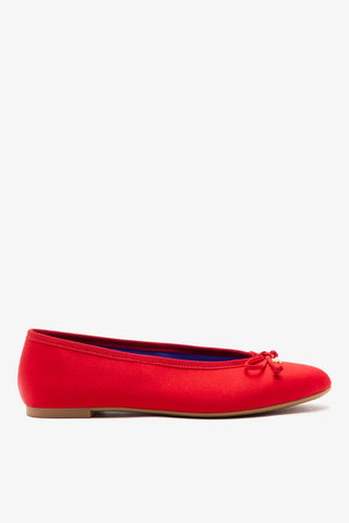 Pavlova Ballet Flat Cherry Satin Ballet Larroudé