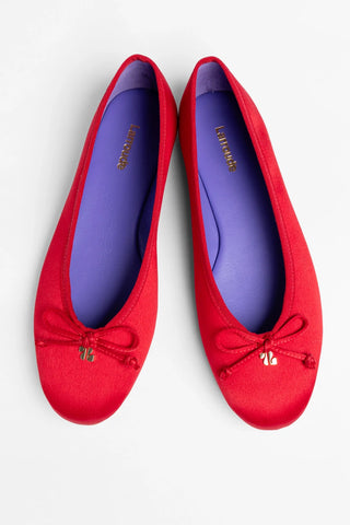 Pavlova Ballet Flat Cherry Satin Ballet Larroudé