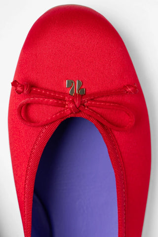 Pavlova Ballet Flat Cherry Satin Ballet Larroudé