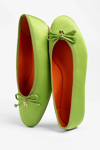 Pavlova Ballet Flat Kiwi Satin Ballet Larroudé