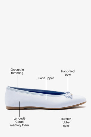 Pavlova Ballet Flat Powder Blue Satin Ballet Larroudé
