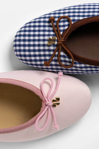 Pavlova Ballet Flat Strawberry Cream Satin Flat Sheridan Cox by Larroudé