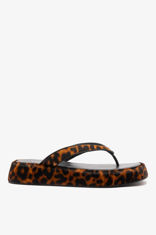 Roxy Thong Sandal Leopard Leather Mule Larroudé