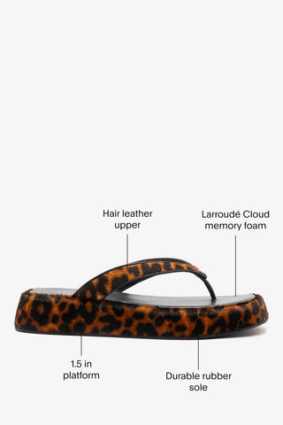 Roxy Thong Sandal Leopard Leather Mule Larroudé