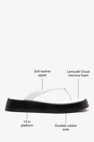 Roxy Thong Sandal Black and White Leather Mule Larroudé