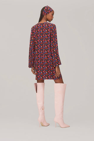 Dede Tunic Dress In Black Floral Silk Clothing Larroudé x Jonathan Cohen