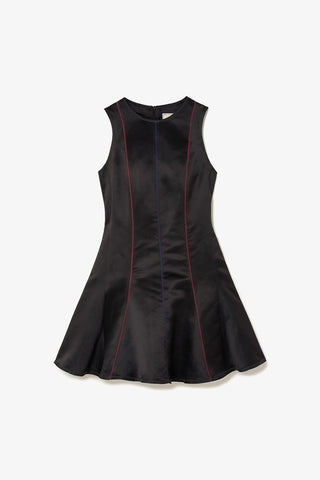 Sarah Dress In Black Satin