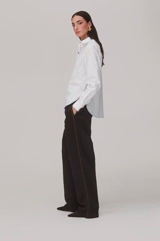 Sally Jogger Pant In Black Satin