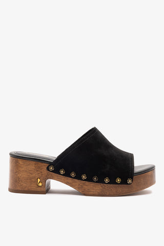 Willow Mule Black Suede Sandal Larroudé