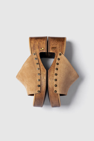 Willow Mule Peanut Suede Sandal Larroudé