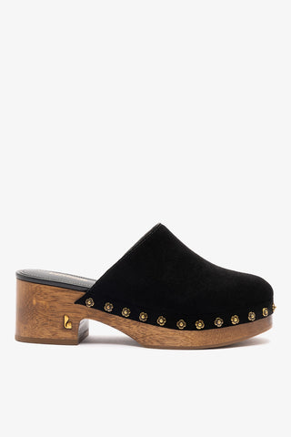 Miso Low Clog In Black Suede