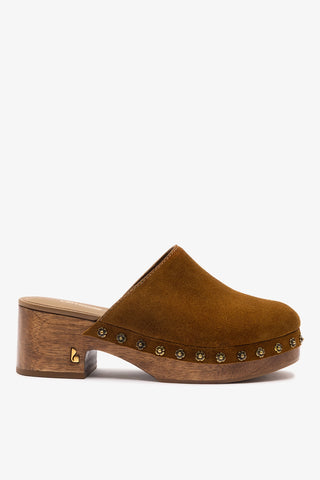 Miso Low Clog In Russet Suede
