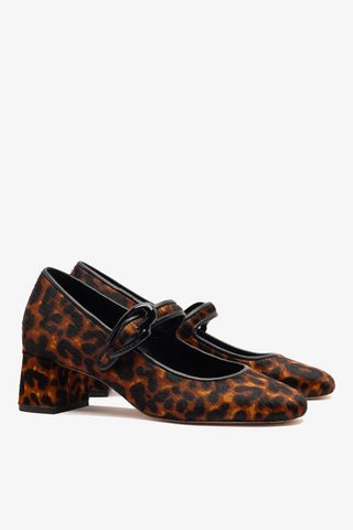 Verona Block Pump In Leopard Print Leather Pump Larroudé