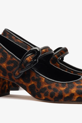 Verona Block Pump In Leopard Print Leather Pump Larroudé