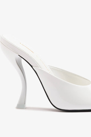 Larroudé x Nicolò B.: Malibu Mule White Patent Leather Mule Larroudé x Nicolò Beretta