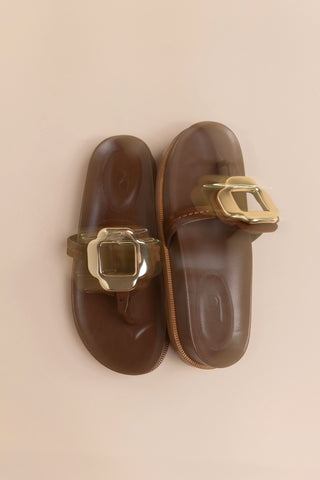Margherita Sport Sandal Burnt Umber Suede Flat - Sandal Larroudé