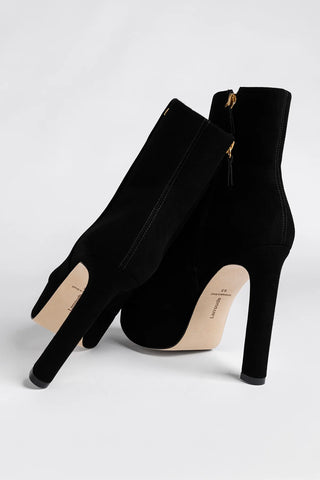 Romy Platform Boot Black Suede Boot Larroudé