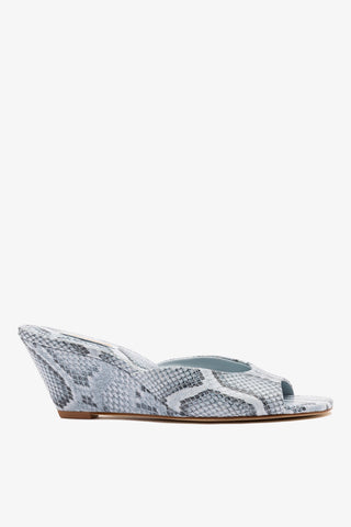 Vivi Wedge Mule Maya Python Leather Mule Larroudé