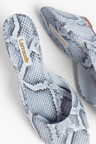 Vivi Wedge Mule Maya Python Leather Mule Larroudé