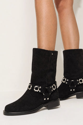 Sonora Boot Black Suede Boot Larroudé