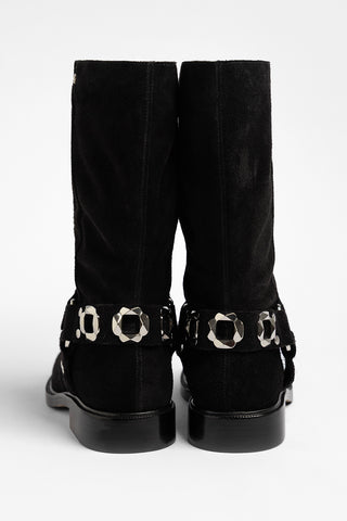 Sonora Boot Black Suede Boot Larroudé