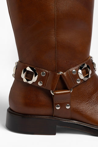 Sonora Boot Burnt Umber Leather Boot Larroudé