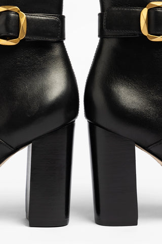 Alicia Low Boot Black Leather Boot Larroudé