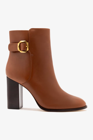 Alicia Low Boot Caramel Leather Boot Larroudé