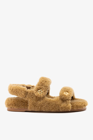 Jetty Fuzzy Sandal Latte Shearling