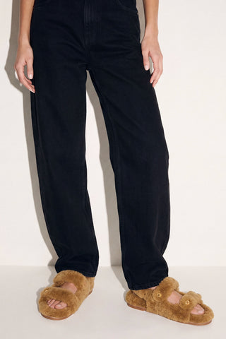 Jetty Fuzzy Sandal Latte Shearling