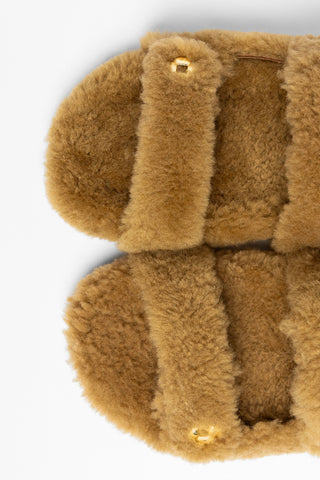 Jetty Fuzzy Sandal Latte Shearling