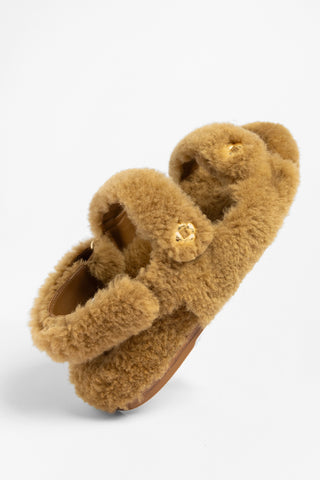 Jetty Fuzzy Sandal Latte Shearling