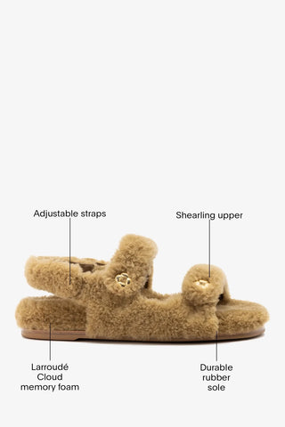 Jetty Fuzzy Sandal Latte Shearling