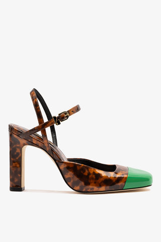 Sabine Pump Tortoise and Evergreen Patent Leather