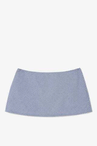 Ava Mini Skirt Dark Blue Gingham Cotton Skirt Sheridan Cox by Larroudé
