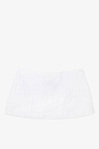 Ava Mini Skirt White Circles Cotton Skirt Sheridan Cox by Larroudé
