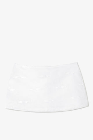 Ava Mini Skirt White Floral Cotton Skirt Sheridan Cox by Larroudé