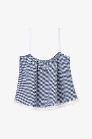 The Perfect Tank Top Dark Blue Vichy Top Sheridan Cox by Larroudé