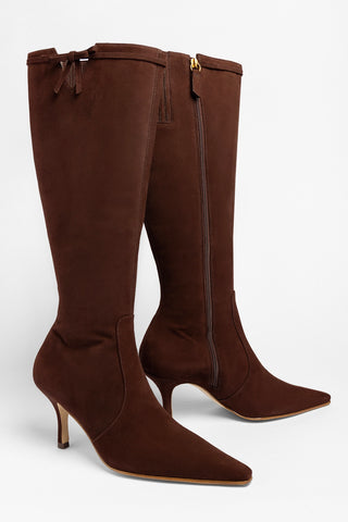 Hailey Boot Brown Leather Boot Larroudé