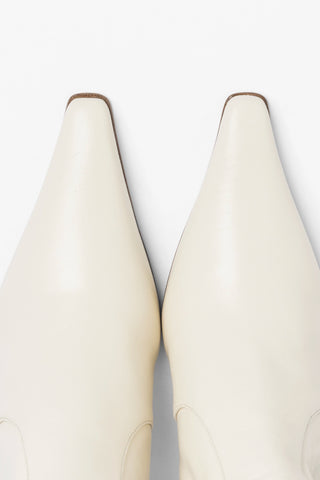 Hailey Boot Ivory Leather Boot Larroudé
